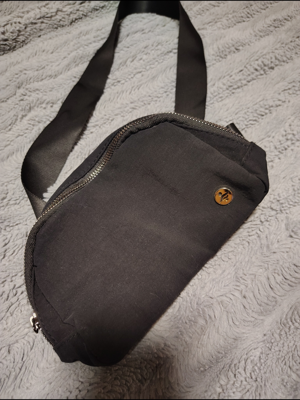 HALARA Black Crossbody Sling Bag with Gold Accent